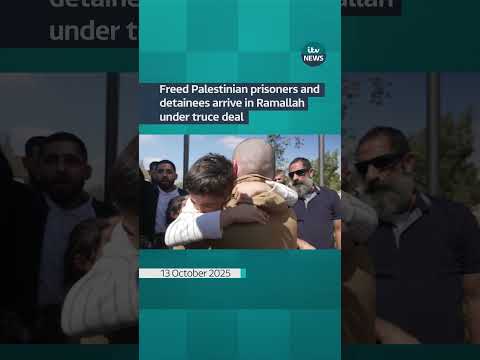 Freed Palestinian prisoners and detainees arrive in Ramallah under truce deal | ITV News