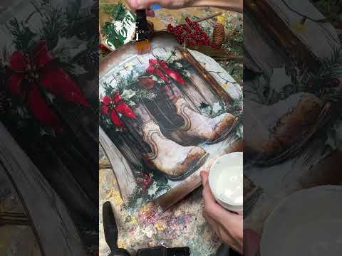 Country Style Christmas Decor | DIY Decoupage Bucket Using Farmhouse Noel Fiber By Redesign!