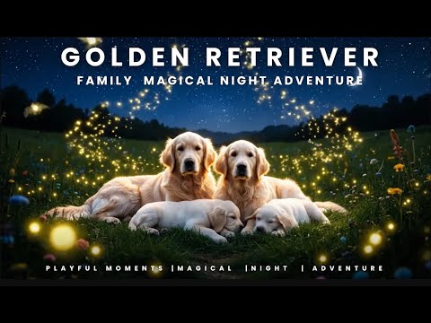 Golden Retriever Family Magical Night Adventures #ai #dog #viral