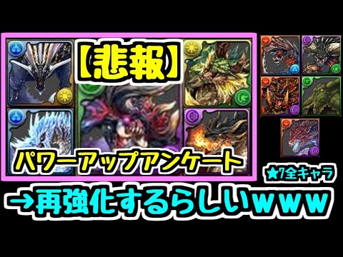 【速報】アンケート強化不評により★7全キャラ再強化！！！ モンハンコラボ【パズドラ】