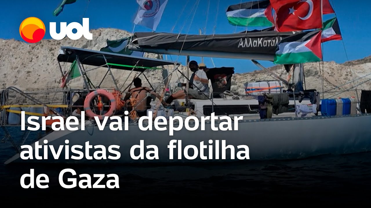 Israel vai deportar ativistas pró Palestina interceptados em flotilha rumo à Faixa de Gaza