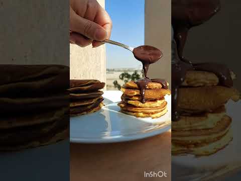 Pancakes in 2 minutes, very easy and delicious with melted chocolate☕️ chocolate 🍫