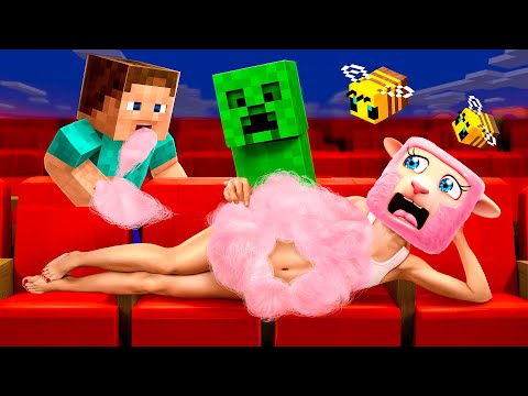 フェイク・マインクラフト vs リアル・マインクラフト！簡単に映画館に潜入するチャレンジ！
