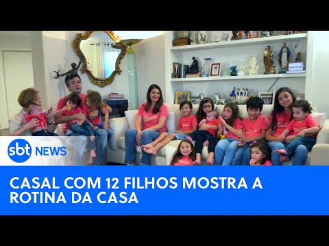 Casal com 12 filhos compartilha sua vida em família|#SBTNewsnaTV (03/05/24)