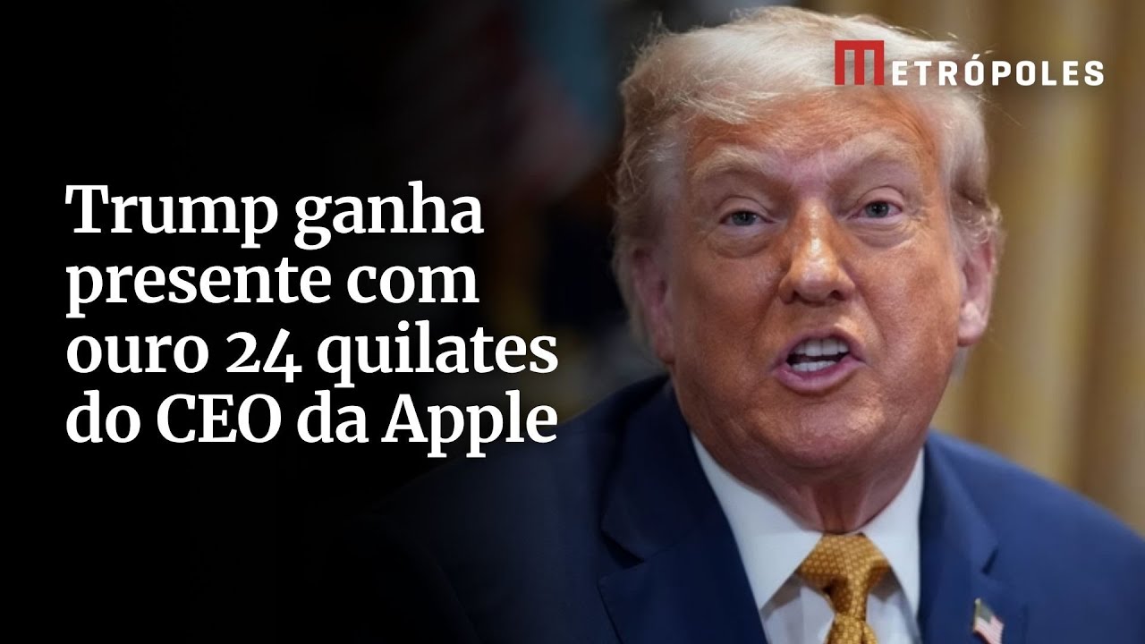 Trump ganha presente com ouro 24 quilates do CEO da Apple