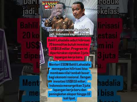 Hilirisasi Siap Serap 3 Juta Pekerja Baru!#bahlillahadalia #esdm #ekonomiindonesia