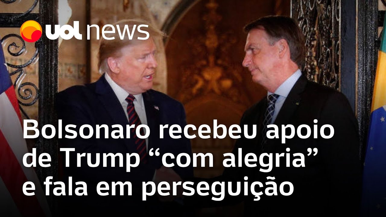 Bolsonaro recebe apoio de Trump ‘com alegria’ e diz que processo do golpe é aberração política