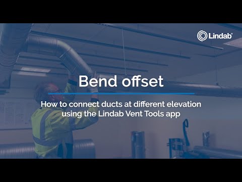 How to use the Lindab Vent Tools app to calculate offsets to connect ducts at different elevations