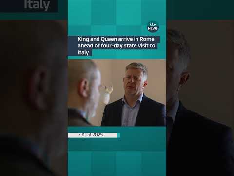 King and Queen arrive in Rome ahead of four-day state visit to Italy #itvnews #shorts