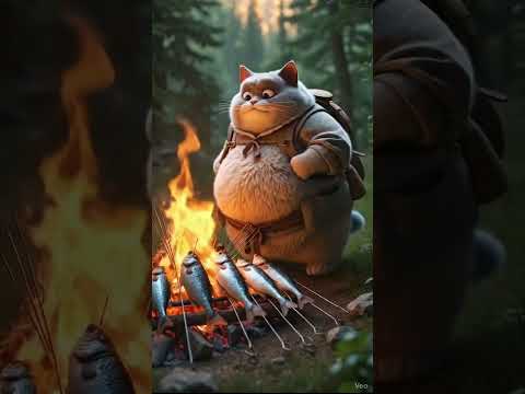 Cute Cat catch Fish #shorts