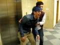 A Sammy Moving man who freaked out at Hong Kong lift after missing his lift