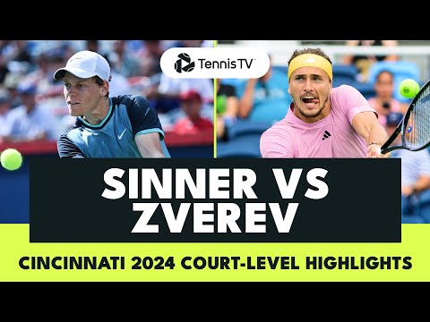 Jannik Sinner vs Alexander Zverev Court-Level Highlights | Cincinnati 2024