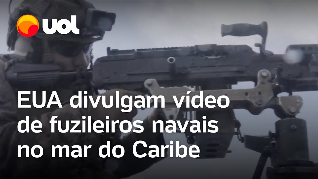 EUA divulgam vídeo de fuzileiros navais com metralhadoras no mar do Caribe