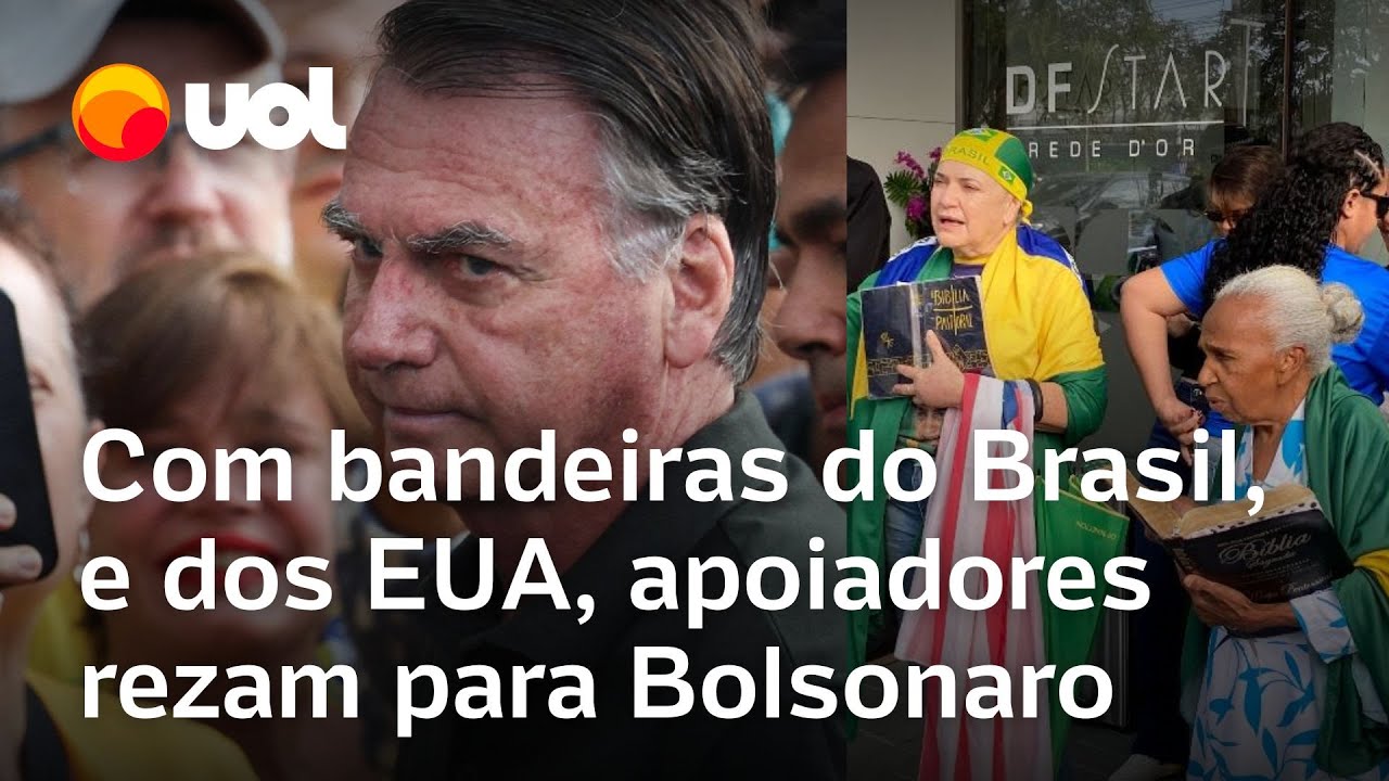 Apoiadores de Bolsonaro rezam na porta de hospital onde ex-presidente faz procedimento em Brasília