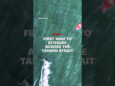 First man to kitesurf across the Taiwan Strait