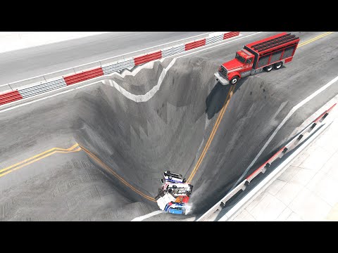 Cars vs Giant Massive Potholes – BeamNG Drive | Beam BeamNG