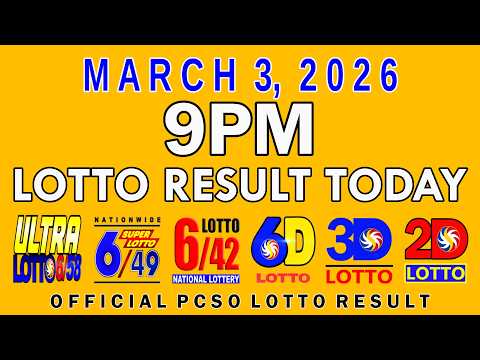 9pm Lotto Result Today PCSO March 3 2026