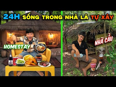24h Cắm Trại Làm Nhà Bằng Lá Dừa