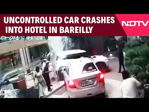 Uttar Pradesh News | Uncontrolled Car Crashes Into Hotel Ramada In Bareilly