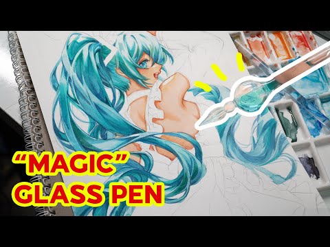 “Magic” Glass Pen – Drawing Hatsuki Miku #hutachan