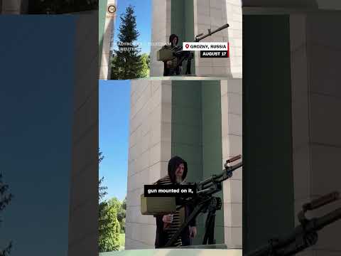 Tesla with a machine gun driven by Chechen leader