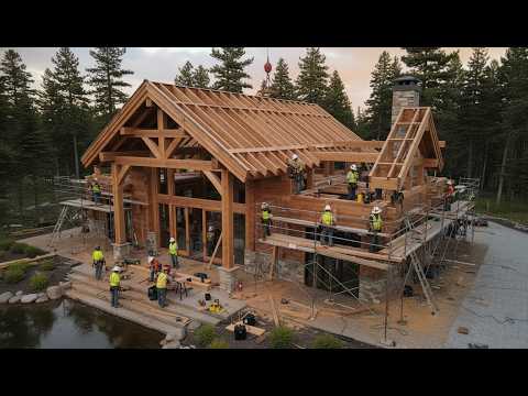 300 Days Building an Ultra Luxury Wooden House Deep in the Forest | Full Construction Process.