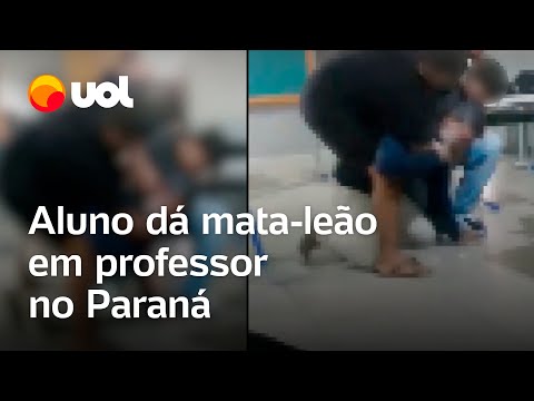 Aluno dá mata-leão em professor no Paraná; vídeo mostra momento