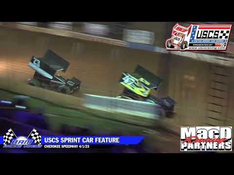 USCS Sprint Car Feature - Cherokee Speedway 4/1/23 - dirt track racing video image