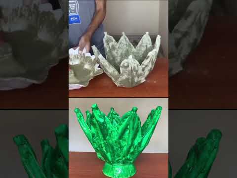 🌸 DIY Flower Pot from Old Clothes + Cement! 🪴✨