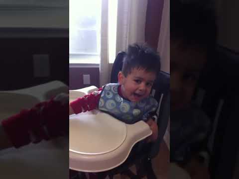 Baby Jaron having a laugh attack