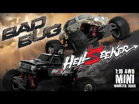 Basher BADBUG & HellSeeker 1:16 4WD Mini Monster Truck - HobbyKing Product Video - UCkNMDHVq-_6aJEh2uRBbRmw