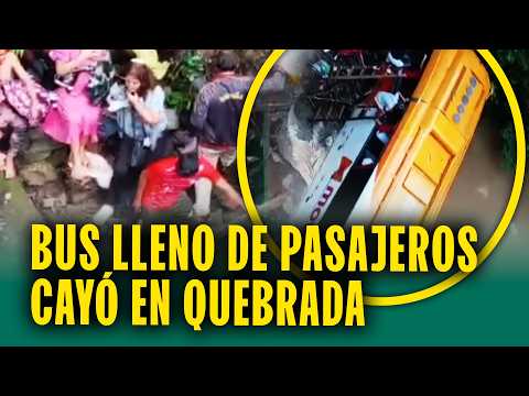 Bus lleno de pasajeros se despista, cae en quebrada y deja 38 heridos: Así fueron auxiliados