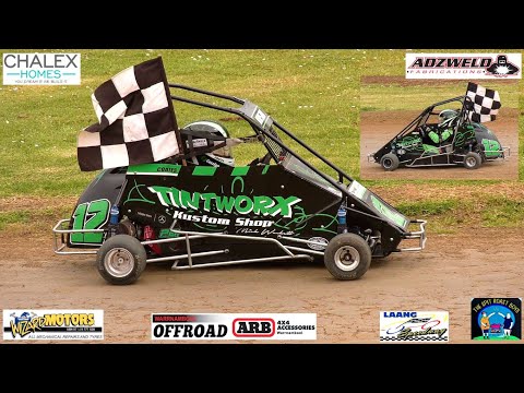 Junior Quarter Midgets Race 13#  Laang Speedway 13-10-2024 - dirt track racing video image