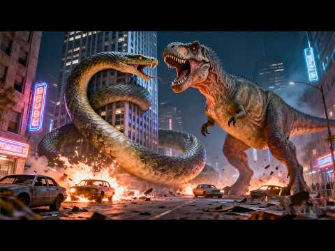 【2026双兽逆战】异变暴龙VS变异巨蛇！巨蛇一口噬龙，惊天逆转！#异变暴龙 #惊悚 #怪兽 #灾难 #电影 #movie #电影派对 #暴龙 #恐龙 #snake