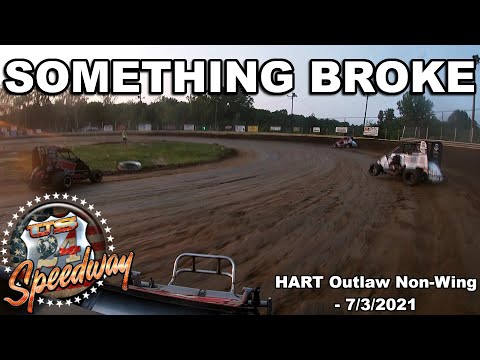 SOMETHING BROKE - with the HART Outlaw Non-Wing Micro Series at US 24 Speedway: 7/3/2021 - dirt track racing video image