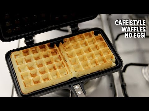 Waffle Recipe - Eggless Cafe Style NO EGG Waffles - CookingShooking