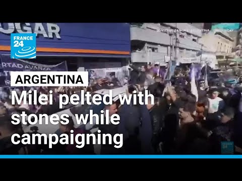 Argentina's Milei pelted with stones while campaigning amid corruption scandal • FRANCE 24 English