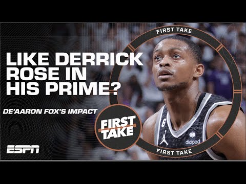 Stephen A. likens SPECIAL De’Aaron Fox to Derrick Rose in his PRIME!  | First Take video clip