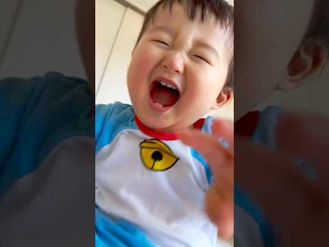 朝からご機嫌なドラえもんとママ🤗 #赤ちゃん #1歳 #baby