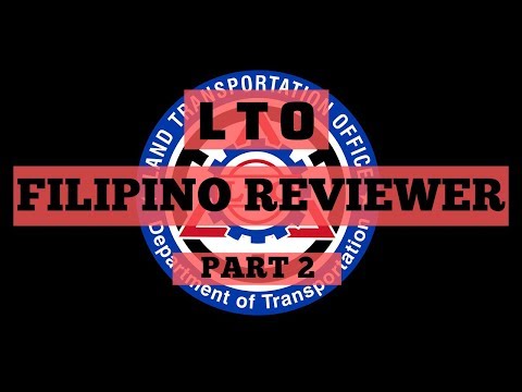 FILIPINO LTO EXAM REVIEWER  NON PRO (PART 2) 2019