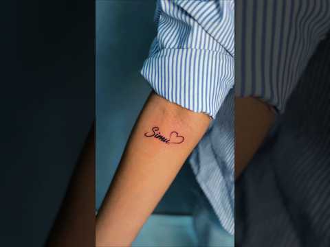 "Simi" ❤️ Fine-Line Name Tattoo — Process to Result ✍️ #shorts
