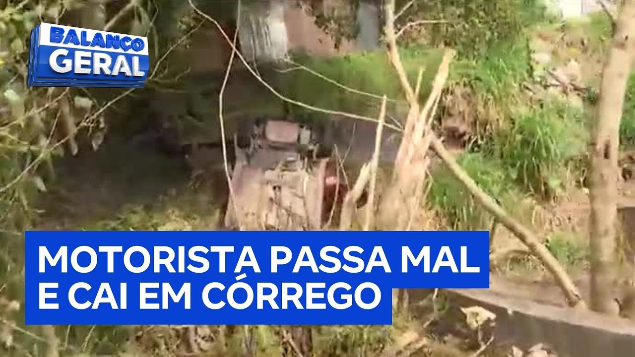 Motorista morre após passar mal e cair com carro em córrego na zona sul de São Paulo