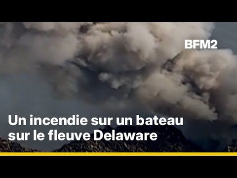 Les images impressionnantes d'un incendie sur une barge aux États-Unis