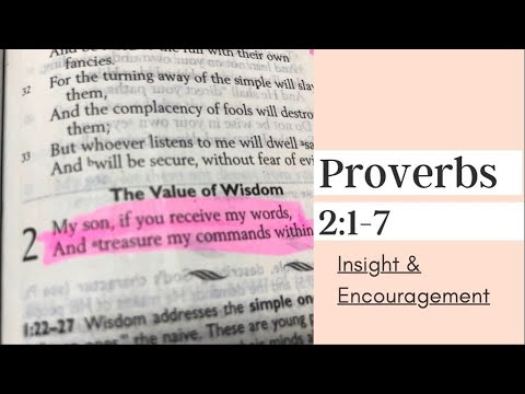 Proverbs 2:1-7 Insight & Encouragement