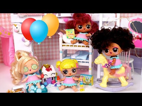 LOL Doll Family  Slumber Party Birthday Evening Routine with Baby Goldie - UCXodGGoCUuMgLFoTf42OgIw