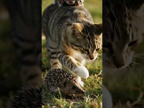 Shocking! 😱😱 Black Cat vs Opossum with 5 Babies | 4K Realistic Animal Encounter やばすぎ!