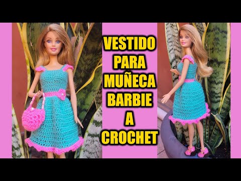 VESTIDO PARA MUÑECA BARBIE TEJIDO A CROCHET (PASO A PASO)