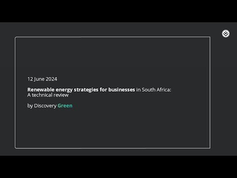 Renewable Energy Strategies for Businesses in South Africa: A Technical Review