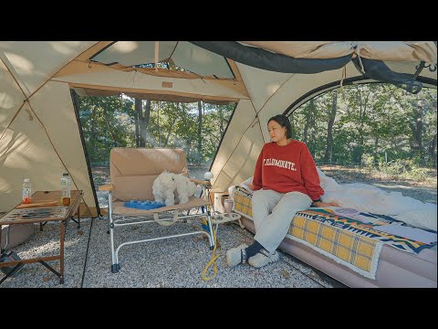 미니멀 캠핑에 딱 좋은 쉘터로 가을 냄새 가득한 깊은 숲 속 캠핑 | 핵매운 오돌뼈&주먹밥과 떡만둣국 | 포천 멍우리협곡캠핑장 미니멀 캠핑에 딱 좋은 쉘터로 가을 냄새 가득한 깊은 숲 속 캠핑 | 핵매운 오돌뼈&주먹밥과 떡만둣국 | 포천 멍우리협곡캠핑장