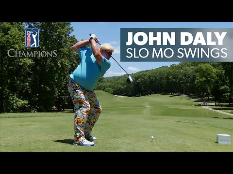 John Daly?s swing in slow motion (every angle)